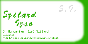szilard izso business card
